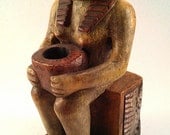 Carved Wooden Egyptian Woman from Guatemala