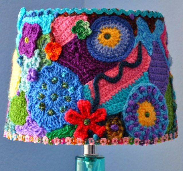 Lamp shade Crochet Handmade One of a Kind Made to Order Super Cute & Original