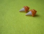 Orange Ice Cream Cone Earrings