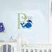 Baby Name Nautical Wall Decal Whale Ocean Nursery Decor