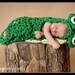 Baby Crochet Frog Cocoon WITHOUT BOW Photography Prop Halloween Costume - Treasured Little Creations