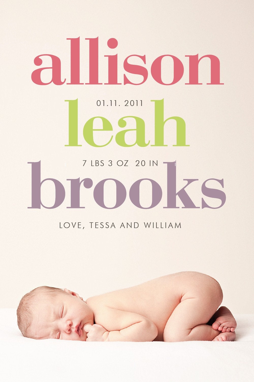 custom photo birth announcement - bold