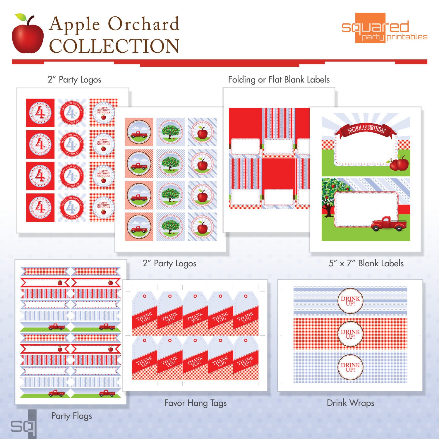 Apple Orchard Birthday Printable Party Package - DIY - Do-It-Yourself - Fall Harvest