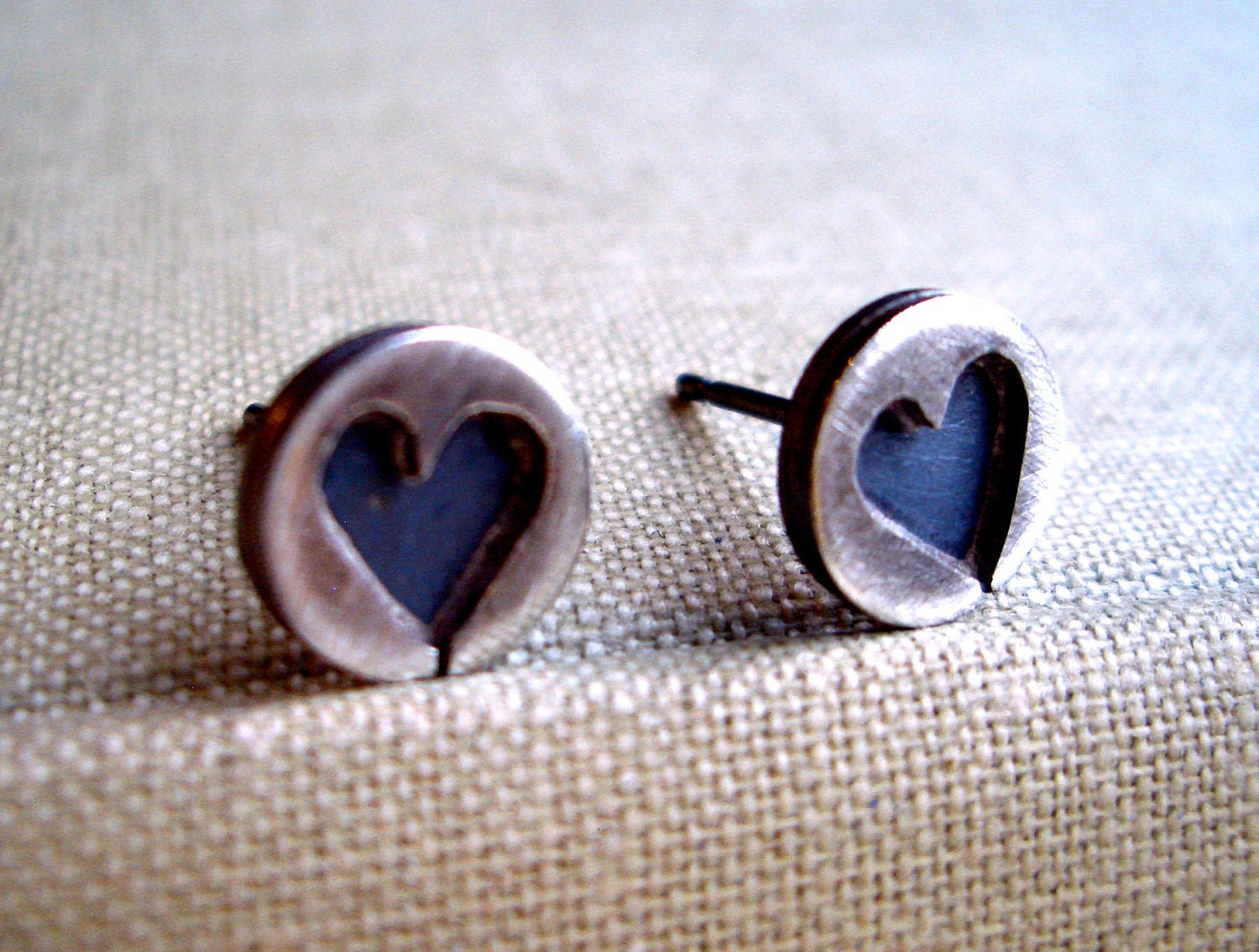 Sweetheart Keepsake Heart Earrings in Sterling Silver