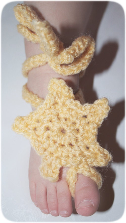 Instant Download - Barefoot Star Sandals - PDF Pattern - 6 Months to 24 months