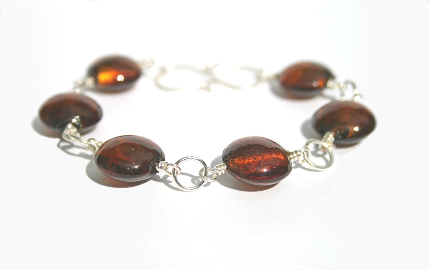 Chocolate Brown Large Bead Bracelet,  Large Clasp, UK Seller