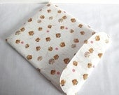 iPad Sleeve - iPad Case - iPad Cover - Padded Tablet case - Flap Closure Kimono pattern fabric happy owl white
