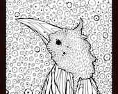 LIMITED EDITION 5x7" Ink Drawing // Crow Raven // Original Illustration // "Carrion Crow" Fine Art Print