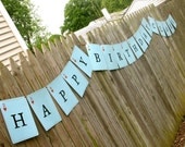 Alice in Wonderland Party -- Printable Happy Birthday Banner with NAME CUSTOMIZATION -- pompdesigns