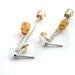 Lemon Silver Earrings - Citrine and Quartz Earrings - Long Sunny Yellow Earrings - Honey Amber Gold - Romantic Dangle Studs
