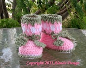 PDF Instant Download - Crochet Pattern 022 -  Blossom Toddler Booties.