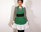 sale -- green powerpuff girl apron -- women's small