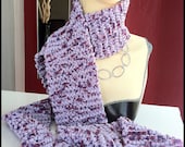 LILAC BLOSSOM Hand-knit Scarf - long and lovely, flirty and versatile -