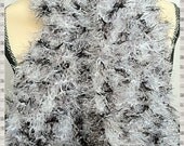 LEOPARD - Softest Hand-knit FAUX FUR, Scarflette Neck-Warmer (free shipping)