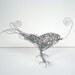 Sale - Handmade Wire Bird Sculpture - Silver DUAL SPIRAL Bird - Photo Holder