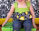 READY TO SHIP Size 3T Designer Ruffle Jeans, Belt and Top