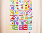 A3 colourful personalized Alphabet print - What will you be when you grow up.