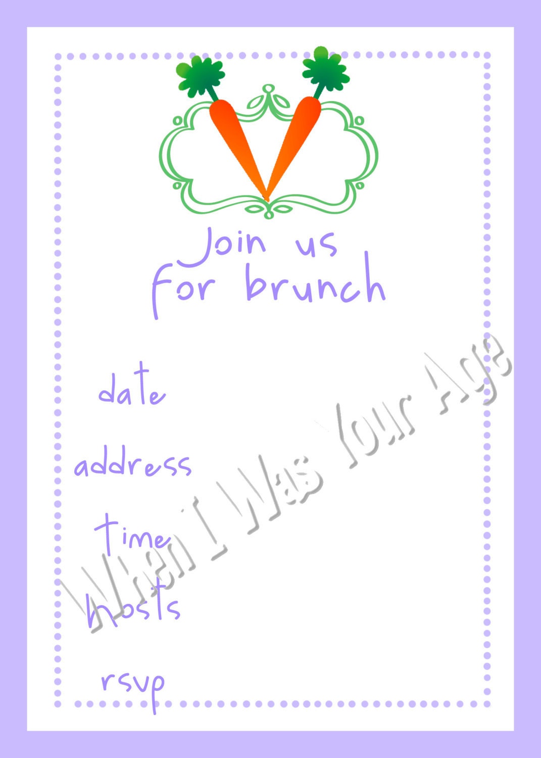 Instant Download Easter Brunch Printable Invitation Il_570xn