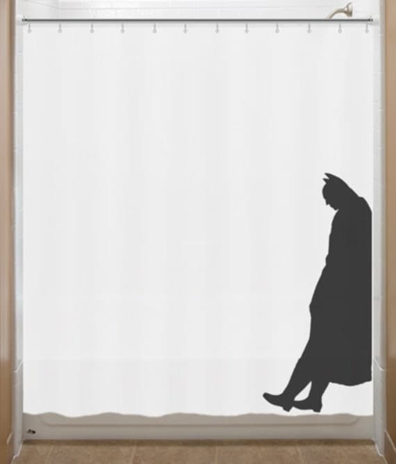 Leaning Batman Shower Curtain bathroom decor bath kids