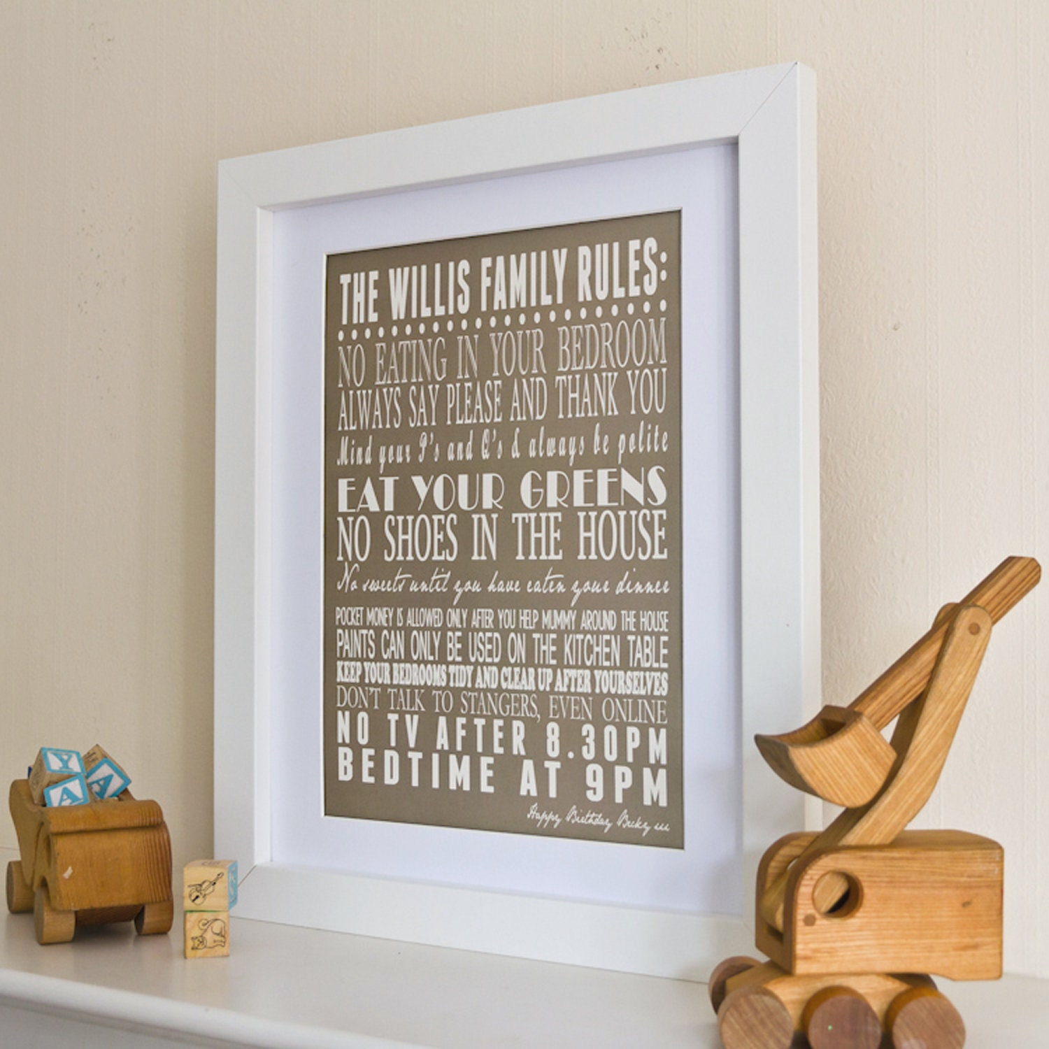 Personalised 'Family Rules' Print - small