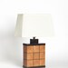 Repurposed Redwood and Walnut Table Lamp