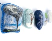 Handmade Felt Garland - Stormy Weather - Wool Felt Embroidered 5-Storm Garland. Made to Order.