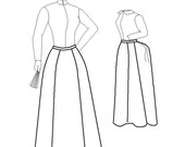 Victorian Sewing Pattern: Round or Foundation Skirt Multi Size Pattern, 1880-11