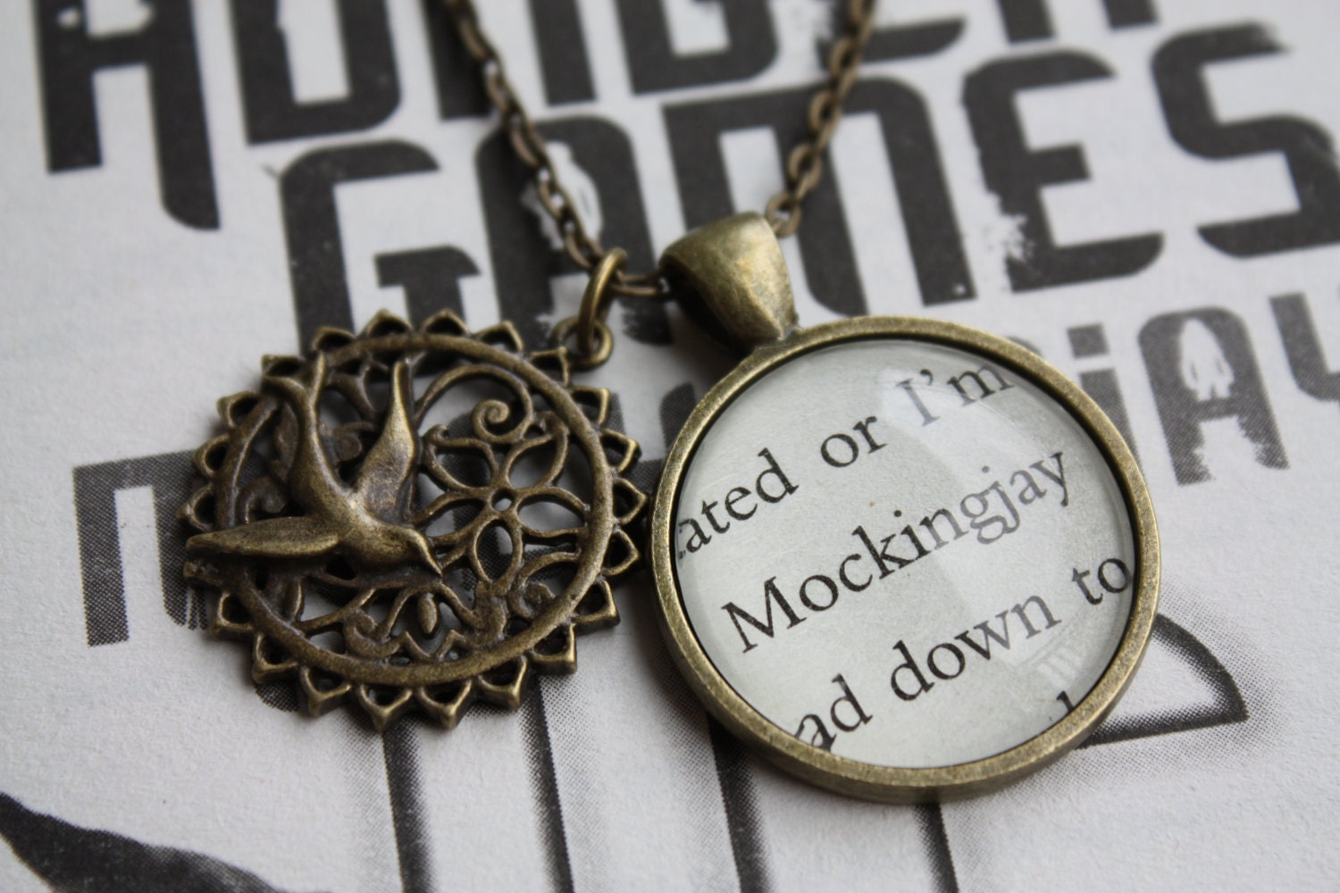 Hunger Games 'Mockingjay' Double Pendant Long Necklace