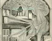 Antique Human Anatomy illustration, THE FOREST of Nerves Within Us 1930s bookplate
