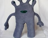 SALE: Boris - monster plush recycled reused alien grey weird freak unique crazy toy