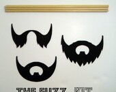 Photobooth prop KIT DIY The Fuzz beard on a stick black