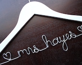 Personalized Wedding Dress Hanger - WHITE - great gift for the Bride or Bridesmaids