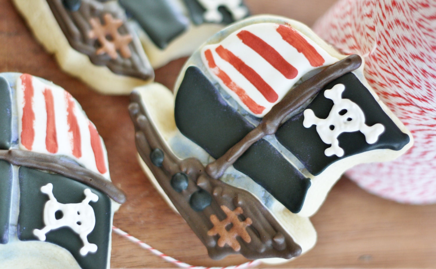 Pirate Ship Decorated Sugar Cookies