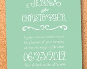 rustic typographic wedding invitation custom printable-- digital file 5x7