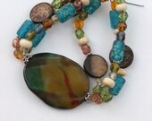 Multi-colored chunky bracelet, statement jewelry, large bracelet, statement bracelet