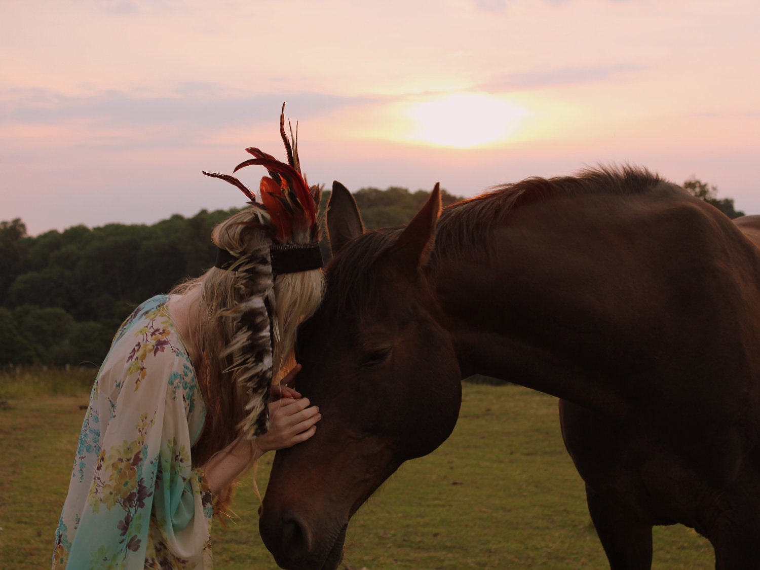 Custom feather headband