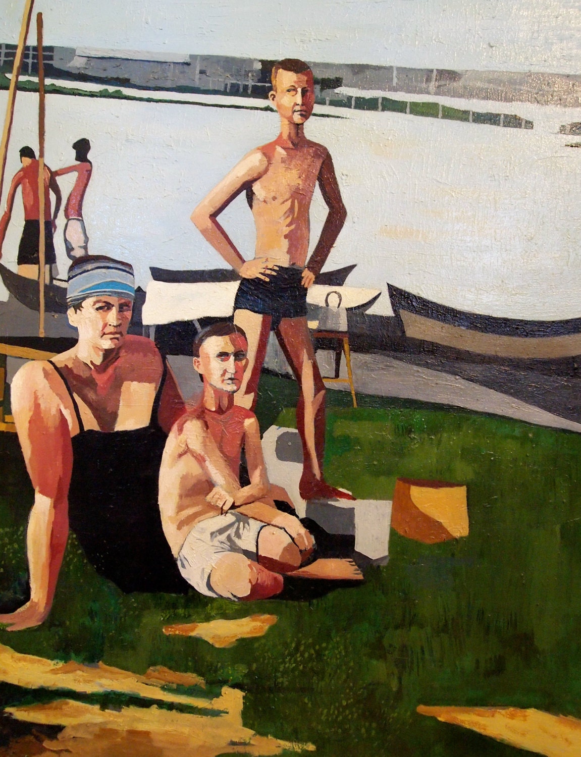 Mom and Two Sons. Oil on Canvas. 28" x 36". Original Painting. Portrait
