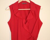 1980's Red Tie Waist Shirt