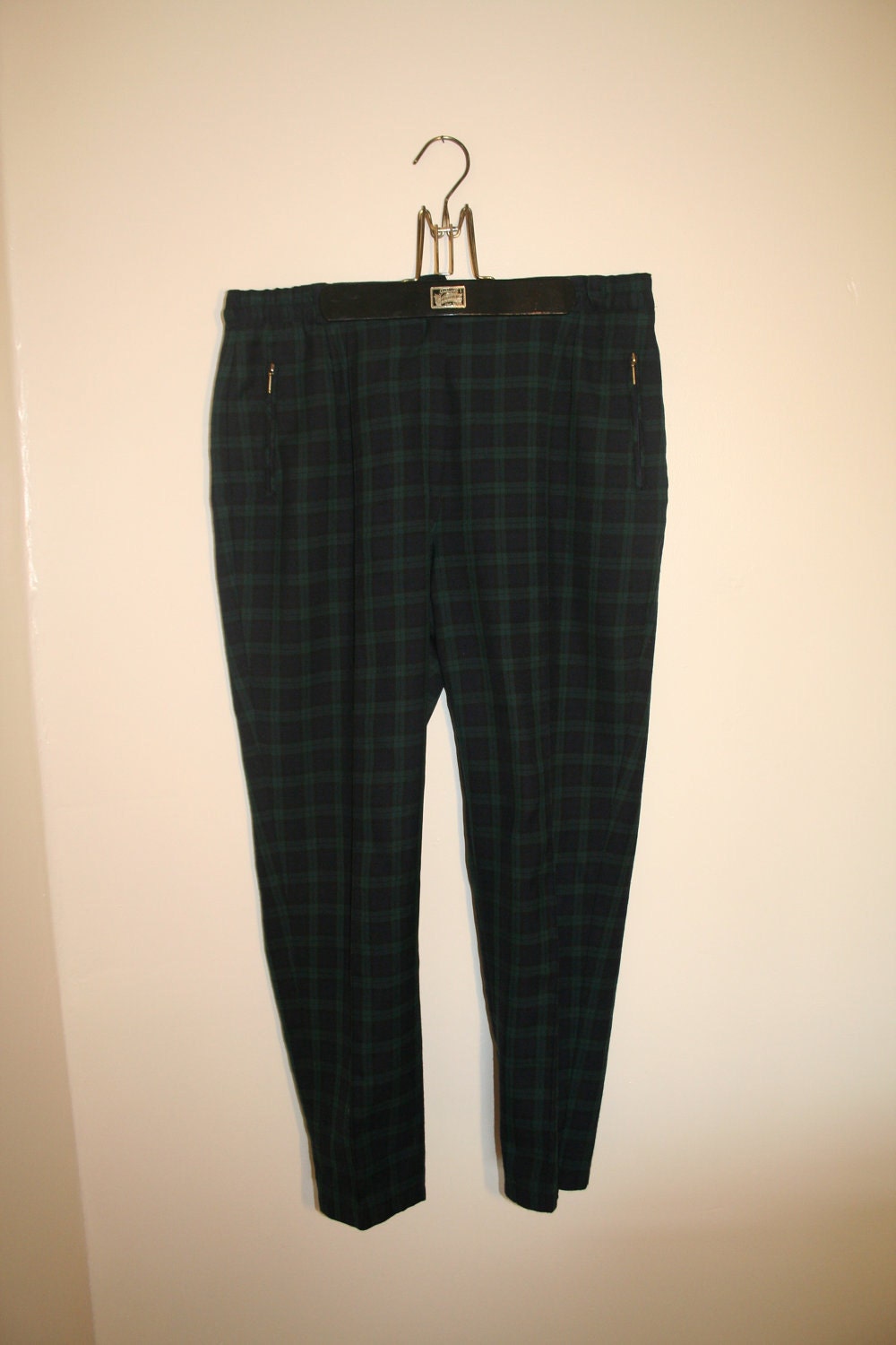 Green and Blue Tartan Pants