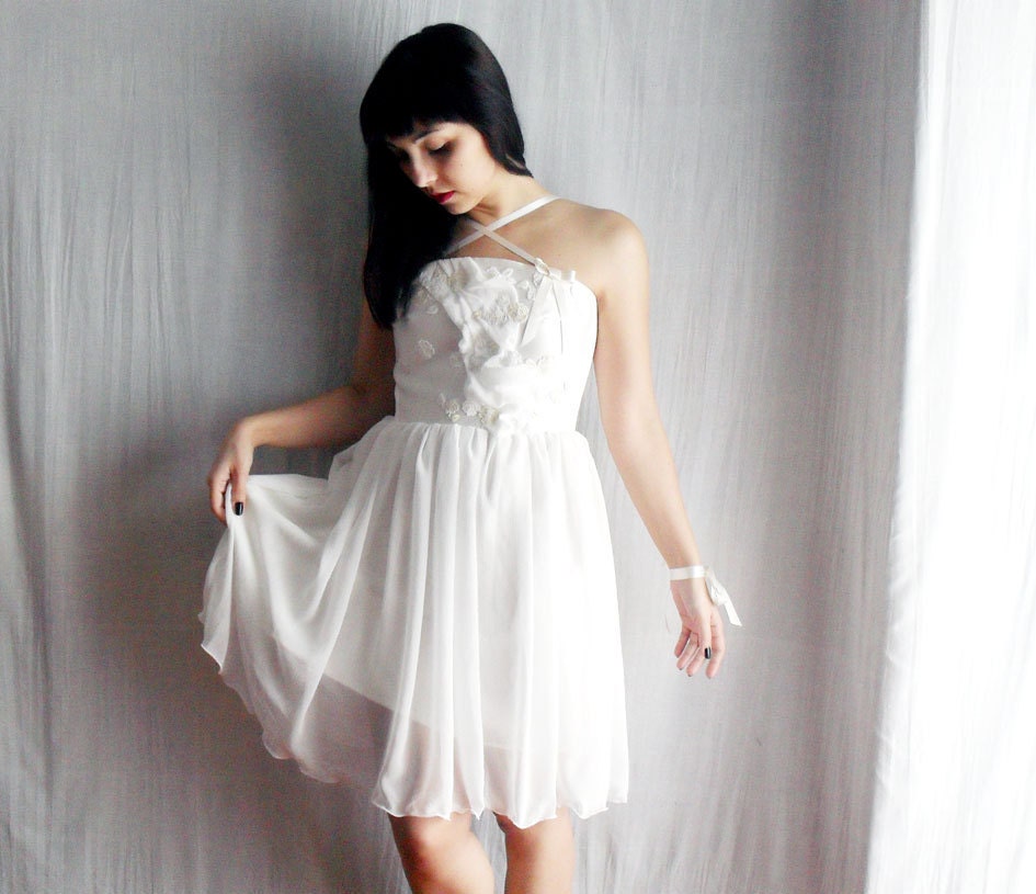 Ivory chiffon wedding dress fairy dress party dress womens formal dress