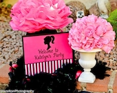 Vintage Barbie Party - Girls Birthday Party - Glamour - Diva - WELCOME SIGN- Krown Kreations Il_170x135