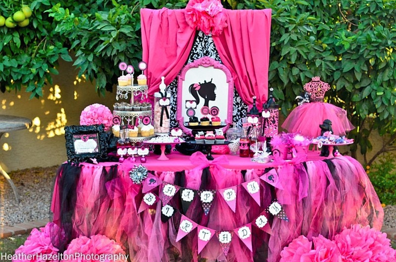 Vintage Barbie Party- Girls Birthday Party - Glamour Party - COMPLETE PACKAGE- Krown Kreations