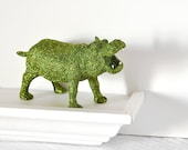 Safari Boy Nursery Decoration Hippopotamus in Jungle Green Glitter for Baby Shower Table Settings Birthday Party or Home Decor