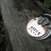 Personalized Pet Id Tag - Hand Stamped Copper and Nickel Silver - Butterfly Charm - Aluminum Backer