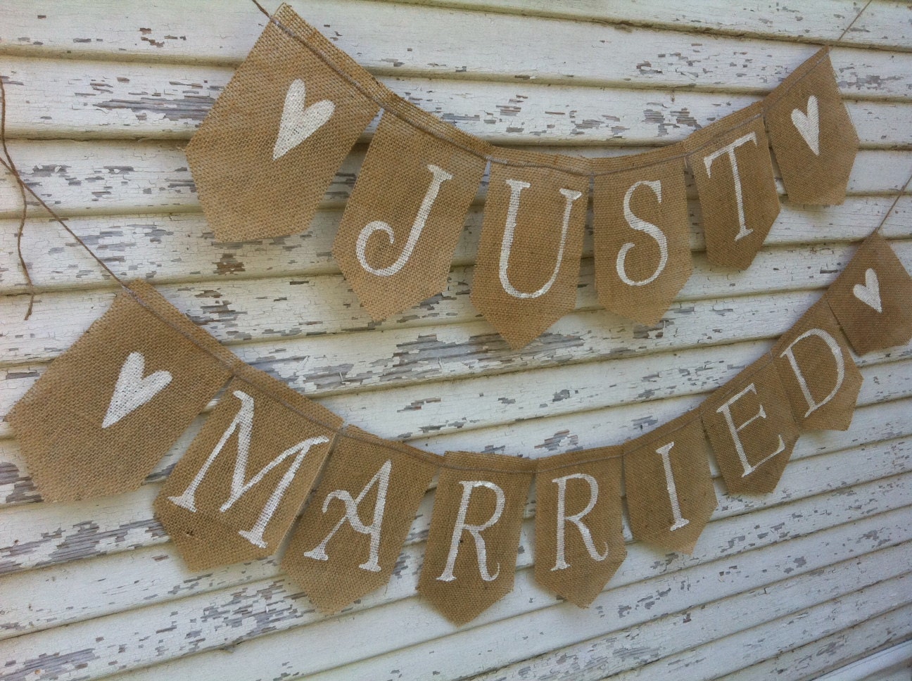 BURLAP BANNER - Just Married Banner