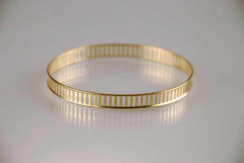 Gold Stripes Bracelet, Stripes Bangle, Modern and Minimalist Jewelry- Ready to Ship