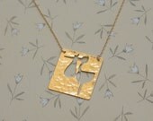 Stork Baby, New Baby Gold Necklace, Baby Shower Gifr, Present for Expected Mother- Handmade- Ready to Ship