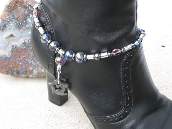 Clearance Czech AB Faceted Glass Boot Bracelet with Hemalyke