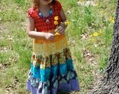 The Pinwheel Dress in Annie - Boutique Rainbow Twirl Dress Size 18 months, 2t, 3t, 4t, 5t and Girls Size 6/6X, 7, 8