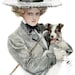 ISN'T HE SWEET Harrison Fisher Victorian Lady Jack Russell Dog Image for Card Making Altered Art Mixed Media Digital Download